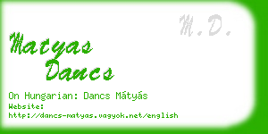 matyas dancs business card